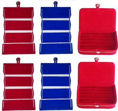 

Shivanshshine Pack Of 6Pc Ring Box,Earring Box (Multicolor) Jewellery Storage Vanity Box(Multicolor, Red)