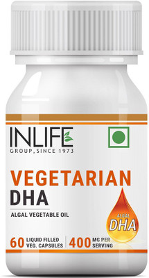 

Inlife INLIFE Vegetarian Omega 3 DHA Algal Oil Supplement 400 mg Per Serving - 60 Liquid Filled Vegetarian Capsules(60 No)