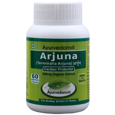 

Ayurvedamrit Arjuna, A Cardiac Protector Ayurvedic Herbal Medicine Supplements with 100% Arjuna Extract - 60 Vegetarian Capsules(60 No)