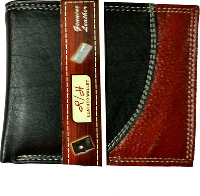 

R H Leather Boys Black, Brown Genuine Leather Wallet(8 Card Slots)