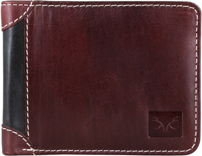 

Toughstance Men Maroon Genuine Leather Wallet(4 Card Slots), Maroon-black
