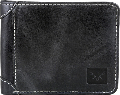 

Huntsman Men Black Genuine Leather Wallet(4 Card Slots)