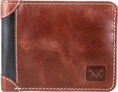 

Toughstance Men Brown Genuine Leather Wallet(4 Card Slots), Brown-black