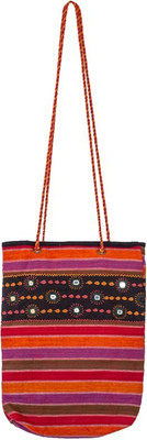 

Lambani Embroidery Multicoloured Tote Bag with Hand Work Shoulder Bag(Multicolor, 5 inch)