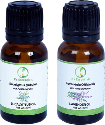 Ks Essentials Eucalyptus Oil & Lavender Oil Combo Pack (15 ml) Each(15 ml)