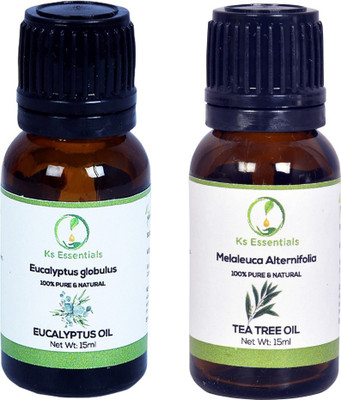

Ks Essentials Eucalyptus Oil & Tea Tree Oil Combo Pack (15 ml) Each(15 ml)