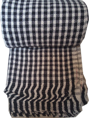 Dehati Homez Checkered Single Throw for  Mild Winter(Poly Cotton, Black and White)