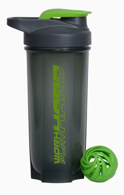 

iSHAKE SHAKER Roadies Protein 700 ml Shaker(Pack of 1, Grey), Translucent grey body & green lid