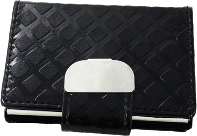 

Dikawen Smart Flap Design, Self Embossed, Magnetic Setof 2 20 Card Holder(Set of 2, Black)
