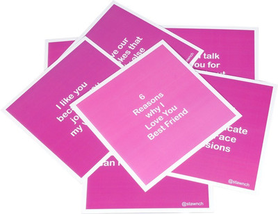 

STAWNCH STAWNCH 6 REASONS WHY I LOVE MY BEST FRIEND[SET OF 6 CARDS SIZE 6" X 6"],PINK Greeting Card(Pink, Pack of 1)