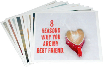 

STAWNCH 8 REASONS WHY YOU ARE MY BEST FRIEND BOY TO GIRL[SET OF 8 CARDS SIZE 4" X 4"] Greeting Card(Multicolor, Pack of 1)