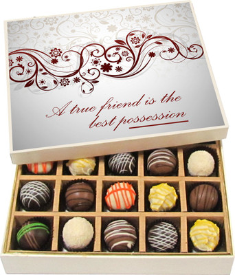 

Chocholik Friendship Gift - A Bestie Loves at All Times - Dark, Milk, White Chocolate Truffles - 20pc Truffles(300 g)