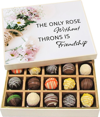 

Chocholik Friendship Gift - You've Been Kind Love You Are My Friend - Dark, Milk, White Chocolate Truffles - 20pc Truffles(300 g)