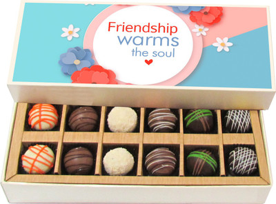 

Chocholik Friendship Gift - Old Stories Are Like Old Friends You Have to Visit - Dark, Milk, White Chocolate Truffles - 12pc Truffles(180 g)