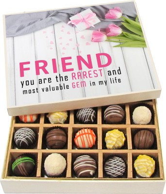 

Chocholik Friendship Gift - Life Is Better With Bestie - Dark, Milk, White Chocolate Truffles - 20pc Truffles(300 g)