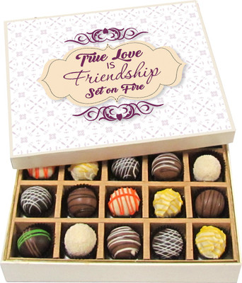 

Chocholik Friendship Gift - My Dear Best Friend I Honestly Don't Know What - Dark, Milk, White Chocolate Truffles - 20pc Truffles(300 g)