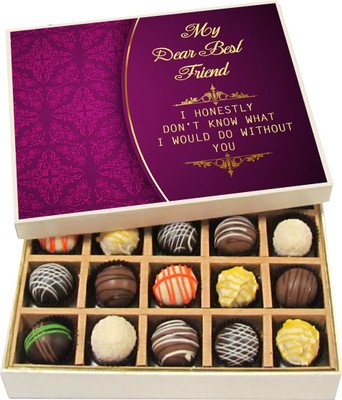 

Chocholik Friendship Gift - Make New Friends, but Keep the Old - Dark, Milk, White Chocolate Truffles - 20pc Truffles(300 g)