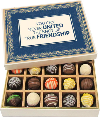 

Chocholik Friendship Gift - A Friend Is One of the Nicest Things - Dark, Milk, White Chocolate Truffles - 20pc Truffles(300 g)