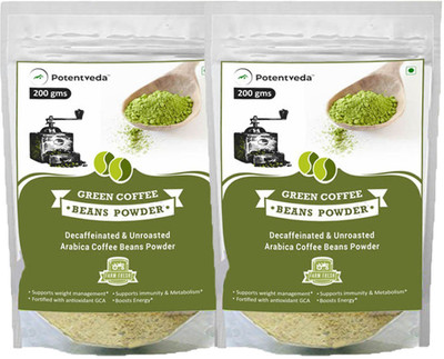 

Potentveda Green Coffee Beans Powder Unroasted Decaffeinated for weight Loss Men & Women 200gm Roast & Ground Coffee 200 g(Pack of 2, Green Coffee Flavoured)