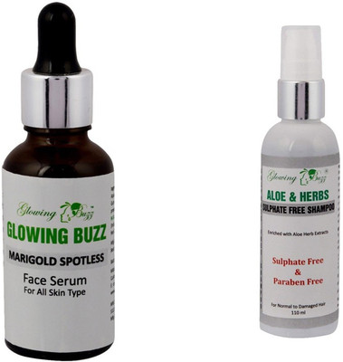 

Glowing Buzz Combo of hair shampoo and marigold face serum(Set of 2)