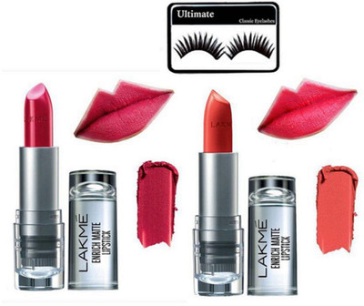 

Ultimate Eyelashes& ENRICH Matte No. 02, 08 Lipstick Finish Set Of 2(Set of 3)
