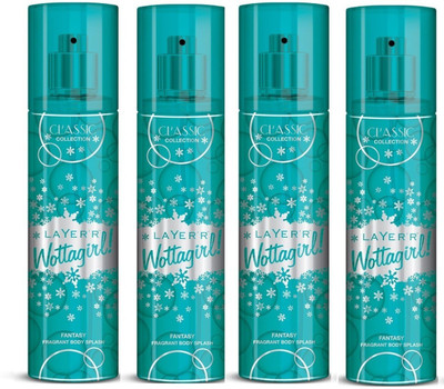 

LAYER SHOT WOTTAGIRL FANTASY Deodorant Spray - For Women(540 ml, Pack of 4)