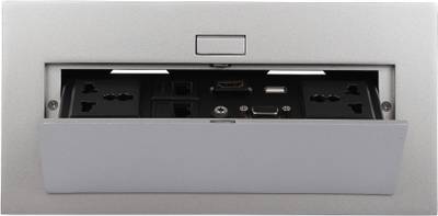 ANDTRONICS Hydraulic Pop Up Box / Cable Cubby with HDMI, Audio, LAN, USB & Power Ports 12 A Three Pin Socket