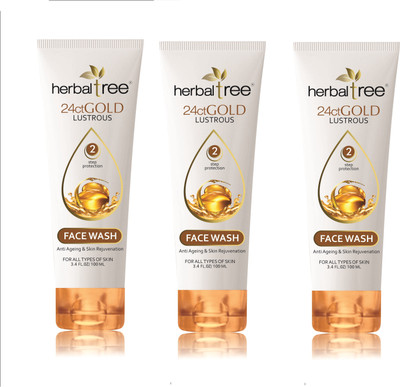 

HERBAL TREE 24 CT GOLD LUSTROUS & ANTI AGEING & SKIN REJUVENATION FASH WASH Face Wash(360 ml)