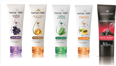 

HERBAL TREE WINE & 24 GOLD & NEEM ALOEVERA & PAPAYA & CHARCOAL FACE WASH Face Wash(600 ml)