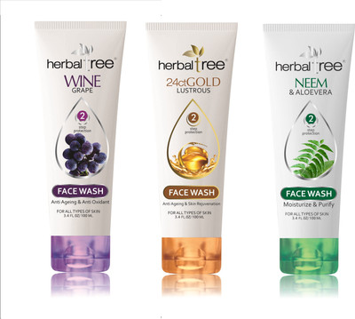 

HERBAL TREE WINE & 24 GOLD & NEEM ALOEVERA FACE WASH Face Wash(360 ml)