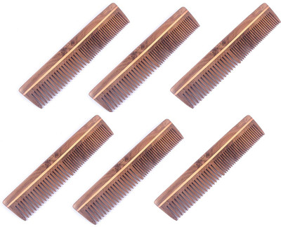 

Majik Good Quality Neem Wood Hair Combs Used For Men And Women, Set Of 6