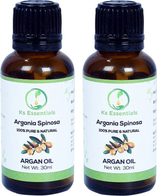 

Ks Essentials Pure Argan Carrier Oil (Argania spinosa) Pack of 2 (30ml) Each Hair Oil(30 ml)