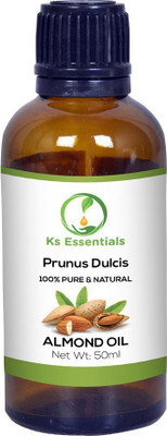 Ks Essentials Almond Carrier Oil Pure Natural Therapeutic Grade & Aromatherapy for Skin Care & Hair Growth (50 ml) Hair Oil(50 ml)