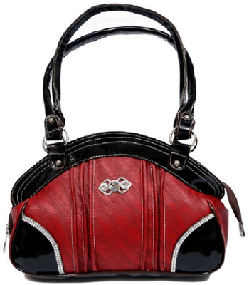 

DELMA Hand-held Bag(Maroon, Black), Black;maroon