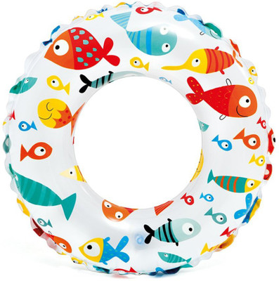 

AZIN Swimming Tube 24" Lively print Inflatable Pool Accessory(Multicolor)