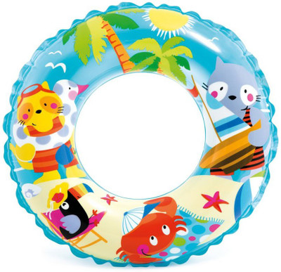 

AZIN Transparent Inflatable Swim Ring 24" 1PC Inflatable Pool Accessory(Multicolor)
