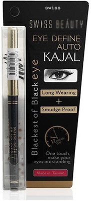 

Swiss Beauty Eye Define Auto Kajal Blackest of Black Eye ~ 12 Hours Stay~ Smudge Proof + Long Waering ~ Made In Taiwan ~ 0.35 gm(Jet Black)