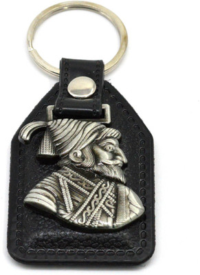 faynci Shivaji Maharaj Antique Silver Key Chain for Good luck/Gifting Family member and Friends Key Chain