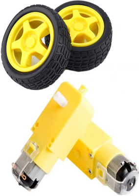 

UG LAND INDIA 2 Robotics Wheel 2 BO Double Shaft Motor(Yellow)