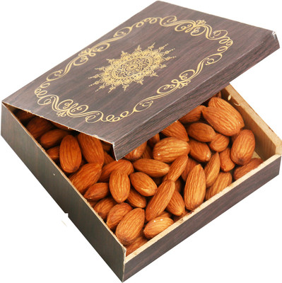 

Ghasitaram Gifts Dryfruits- Small Wooden Almond Box Almonds(500 g, Vacuum Pack)