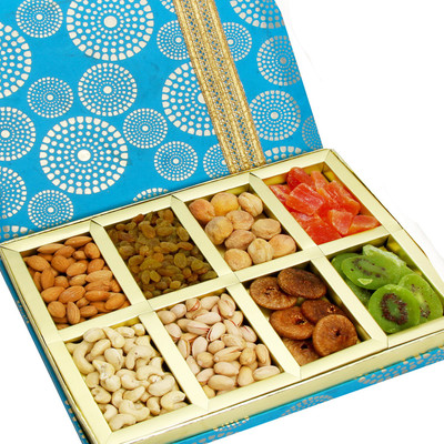 

Ghasitaram Gifts Dryfruits - Satin 8 part Dryfruit Box(600 g, Vacuum Pack)