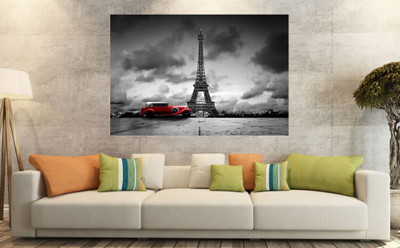 saf EIFFEL SPARKLE COATED SELF ADHESIVE WITHOUT FRAME Digital Reprint 24 inch x 36 inch Painting(Without Frame)