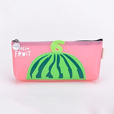 

PeppyBasket pencil pouch fruit desgin Art Artificial Leather Pencil Box(Set of 1, Pink)