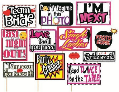 

Kala Decorators Set Of 12 Funny Bachelorette Wedding Party props,Photo booth props,Bride to be props For Wedding,Party,Bachelorette Photo Booth Board(Bachelorette, Wedding, Party)