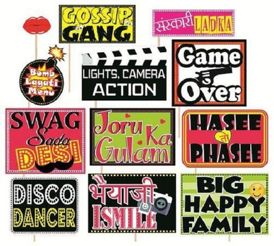 

Kala Decorators Set Of 12 Multicolor Satire Funny Wedding,Anniversary Party props,Photo booth props,Bride to be props For Wedding,Party Photo Booth Board(Party, Wedding)