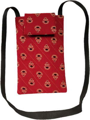 

auk Maroon Printed Cotton Mobile Pouch For Girl's & Women's. Mobile Pouch(Maroon)