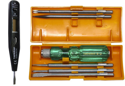 TAPARIA multipurpose digital line tester with lcd display and neon bulbs and 812 6 pcs screwdriver set pack of 2 Hand Tool Kit(2 Tools)