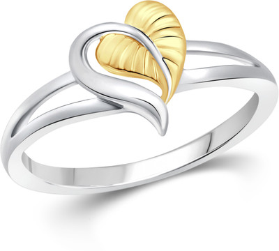 

Vighnaharta Unique Leaf Alloy 18K White Gold Plated Ring, Silver