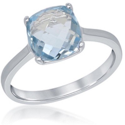 Jaipur Gemstone Blue Topaz Ring With Natural Blue Topaz Stone Stone Topaz Silver Plated Ring