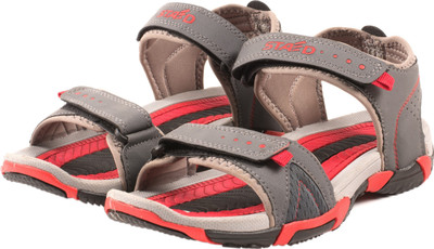 

STAED Men Grey and Red Sports Sandals